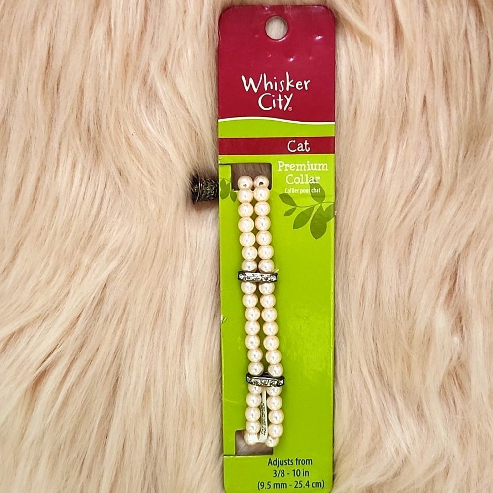 Brand New WHISKER CITY PREMIUM PEARL BLING CAT COLLAR-S